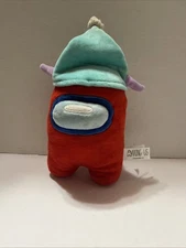 Toikido Among Us Red With Christmas, Winter Elf Hat Plush Imposter