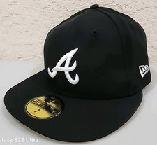 Atlanta Braves Hat Cap 7 Black New Era 59Fifty Fitted Beautiful