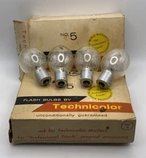 Vintage Lot of 11 No. 5 Technicolor Flash Bulbs NOS New Old Stock - Made in USA