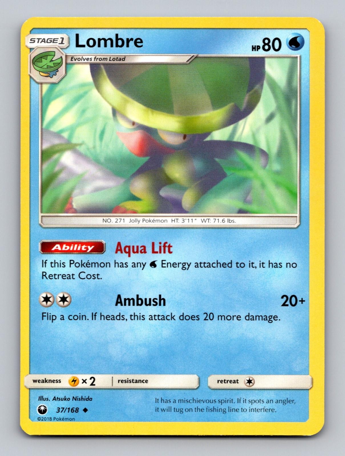 Lombre 37/168 Uncommon Celestial Storm Pokemon Lightly Played