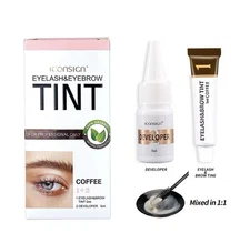 Eyelash & Eyebrow Dye Tint Kit Waterproof permanent gel. Coffee color