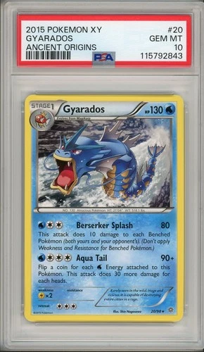 2015 Pokemon XY Ancient Origins Gyarados #20 PSA 10 Pop 4