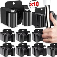Stainless Steel Mop Broom Holder Wall Mount Rust-Resistant Storage Hooks UK