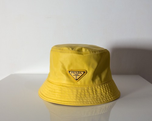 Prada Logo Yellow Bucket Hat | eBay