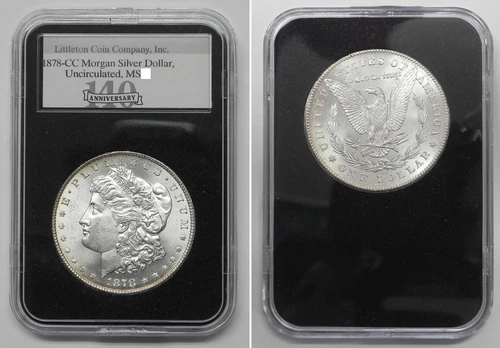 1878-CC Morgan Dollar, Gem BU in Littleton Slab, VAM 9