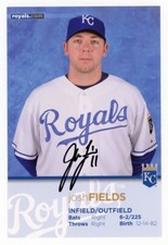 SIGNED BASEBALL POSTCARD AUTO KANSAS CITY ROYALS JOSH FIELDS