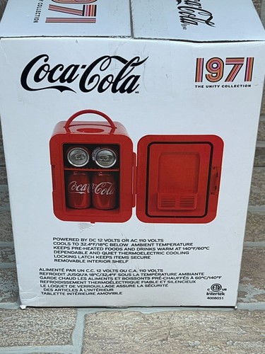 Coca-Cola Portable Mini Fridge for Camping Car Cooler Artwork Glory- 1970 AC/ DC - Picture 9 of 13