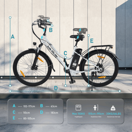 VARUN E Bike 26 Zoll Elektrofahrrad für Damen Herren Trekking Pedelec mit 7-Gang - Bild 7 von 7