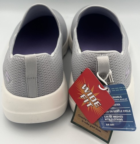 NEW Skechers Go Walk Joy Women's Size 9.5 Wide Fit Light Gray Slip On Shoes - Picture 5 of 8