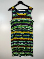 Calvin Klein Womens Multicolor Tie Dye Sleeveless Tank Shift Dress Sz 12 17.5x37