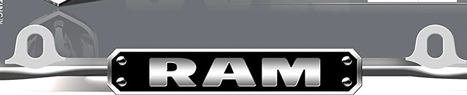 铬/黑色道奇 Ram 金属车牌车架汽车/卡车钢制标签夹 Hemi — 第 3/4 张图片