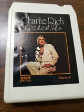 VINTAGE CHARLIE RICH GREATEST HITS 8 TRACK TAPE RCA APS1-0857 VG TESTED B4
