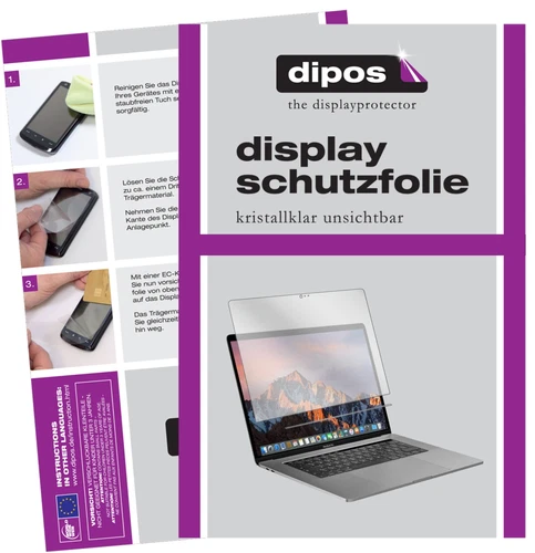 2x Schutzfolie für Apple MacBook Pro 13 Zoll (2019) Touchbar klar Displayschutz