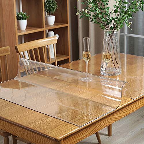 Clear Plastic Dining Table 44x84 inch Rectangle Shape Clear Color 1.5mm