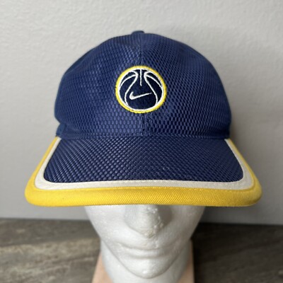 Vintage Y2K Nike Basketball Blue Yellow Hat Cap Adjustable