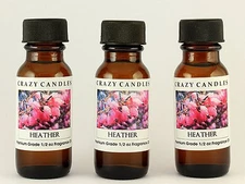 3 Heather 1/2oz Premium Grade Scented Fragrance Oil Crazy Candles