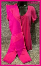 Victoria's Secret Pink V-neck Tee Shirt  Leggings Set Pink Thrill Magenta L NIP
