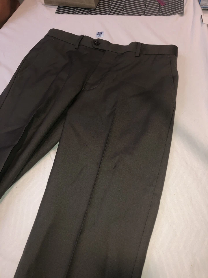 Mantoni 32x30 Gris/Beige Supefino 100% Lana Traje Pantalones Hombres Pantalones de Vestir Foto 4 de 4