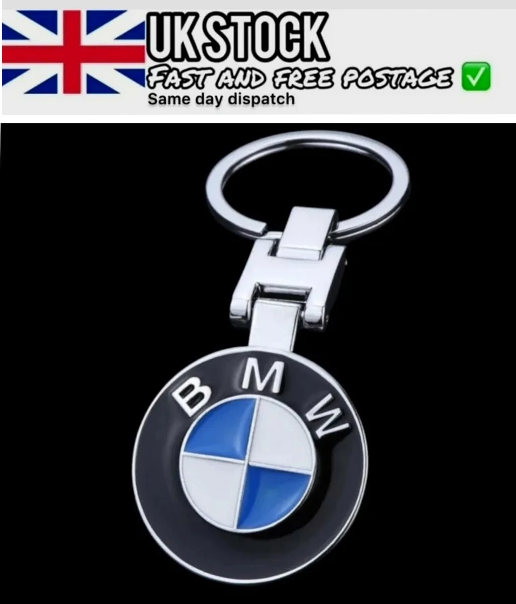 BMW Car Keyring Keychain With 3D Logo Both Sides COME IN A GIFT BOX / Blue  White