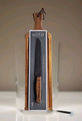 Gibson Elite 2pc.Premium Bread Knife & Acacia Wood Serving Set - NEW