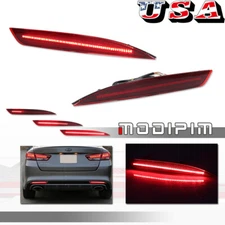 For 16-18 Kia Optima K5 Rear Bumper Reflectors Signal Brake Tail Lights Red Lens