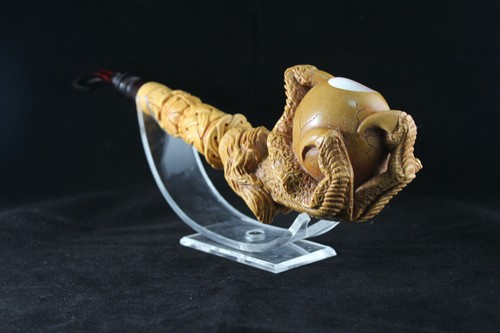 Large Brown Eagle's Claw Meerschaum Pipe, 100% Solid Block Meerschaum, Claw Pipe - Picture 6 of 12