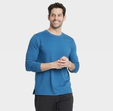 BNWTS All in Motion Mens Long Sleeve Performance T-Shirt Blue SMALL, MEDIUM, XL