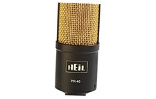Pr40 Large Diameter Dynamic Cardioid Studio Microphone, Black Body, Gold Grill