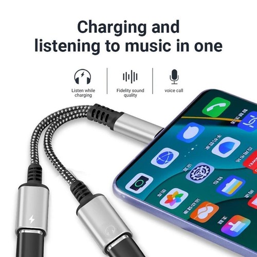 2in1 USB Type-C To 3.5mm Jack AUX Audio Splitter Converter +Charge Adapter W7D3 - Zdjęcie 10 z 13
