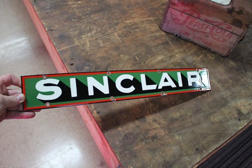 SIGNO DE METAL DE PORCELANA DISTRIBUIDOR ESTACIÓN DE SERVICIO DE GASOLINA SINCLAIR GASÓLEO FORD CHEVY - Imagen 11 de 14