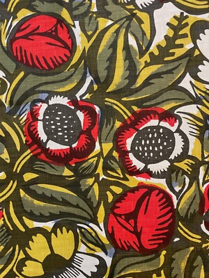 CHRISTOPHER FARR La Foret berry Raoul Dufy printed linen England 2+ yards new