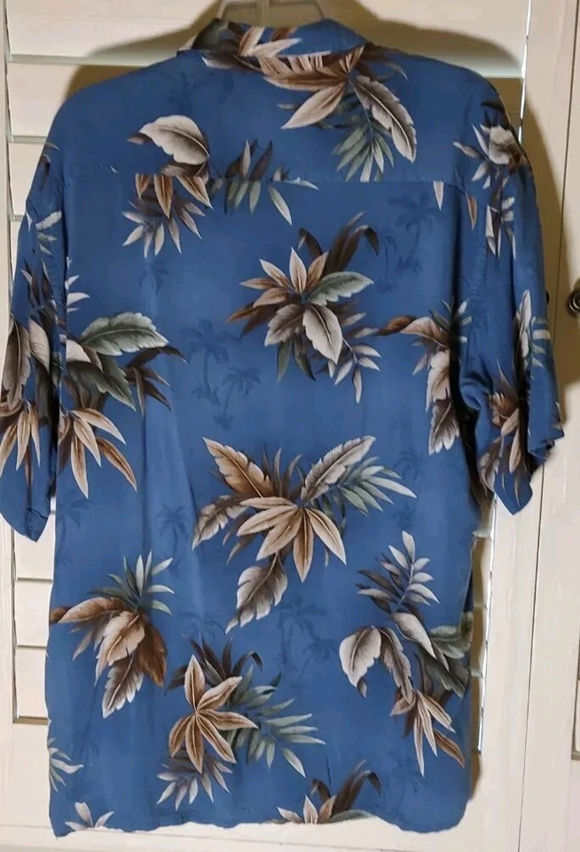 Pierre Cardin Mens Tropical Shirt Short Sleeve Button Up w/Pocket Rayon Large - Image 3 of 3