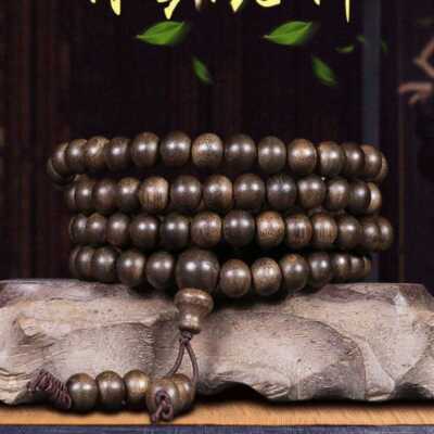 8mm 108 Waglewood beads Cuff Men Mala Buddha Lucky Bracelet Women Meditation