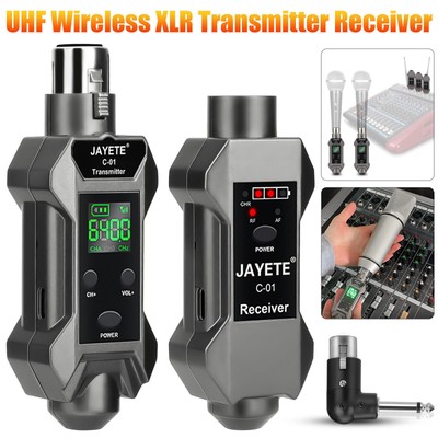 UHF Wired to Wireless Microphone System Converter Transmitter Rechargeable P7A6