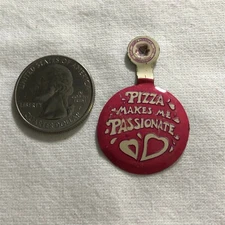 Pizza Makes Me Passionate Funny Humor Tab Foldover Pinback Button #36409