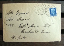 Italian Postal Cover ~Early 20th~ Stamp King Vittorio Emanuele III Facing Left