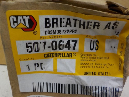 CAT, Caterpillar 507-0647, Hydraulic Filler Breather 5070647,