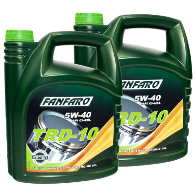 FANFARO Motoröl 2x 5Liter TRD-10 UHPD 5W-40 API CI-4 SL Motor ÖL Motoren LKW NKW