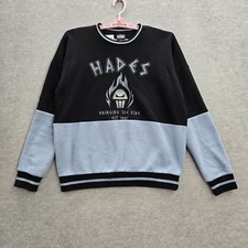 Disney Villains Women Sweatshirt S Black Colorblock Hades Fire Embroidered READ