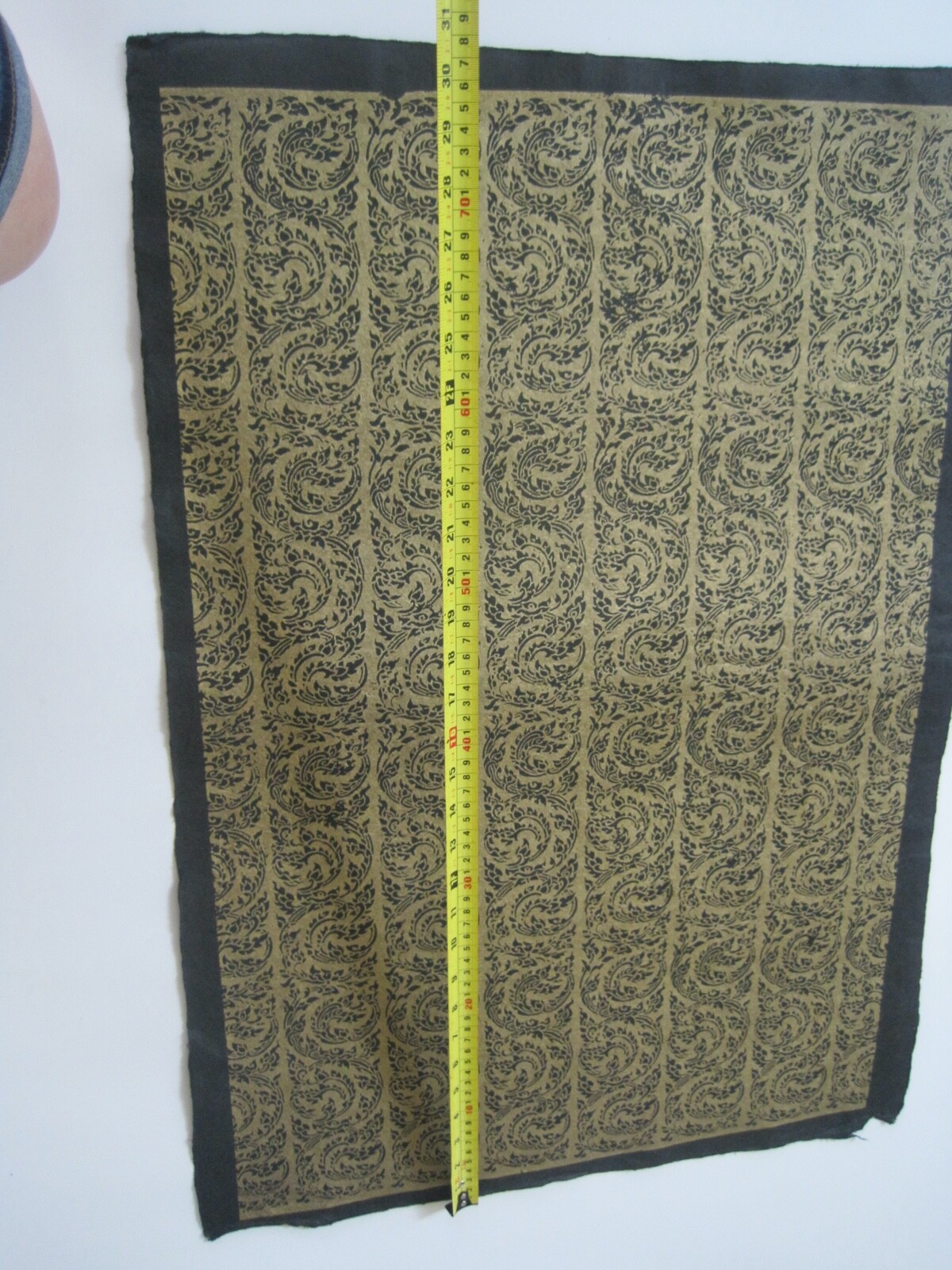 Burmese Burma Art Paper Gold Ink On Black 21.5" x 31"