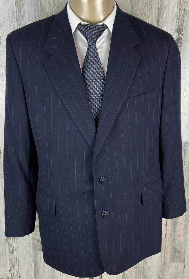 Tom James Corporate Image Sport Coat Blazer Jacket Mens 44R Navy Blue [A-1916] - Image 2 of 4