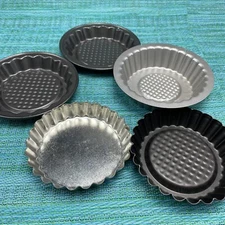 5 Mini 4” Pie Pans Tarts Metal Individual Dessert Bakers Tartlets