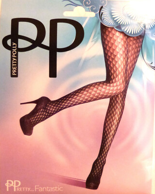 Pretty Polly One Size Strick Style Fan Design Strumpfhose in Schwarz mit Lycra