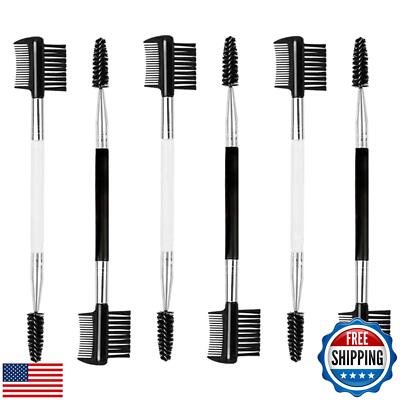 Ksvsonrvi 6PCS Eyebrow Eyelash Brush 3 Head Eyelash Comb Double Head Brush Ma