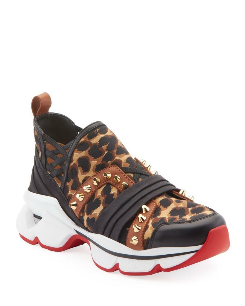 studded leopard sneakers