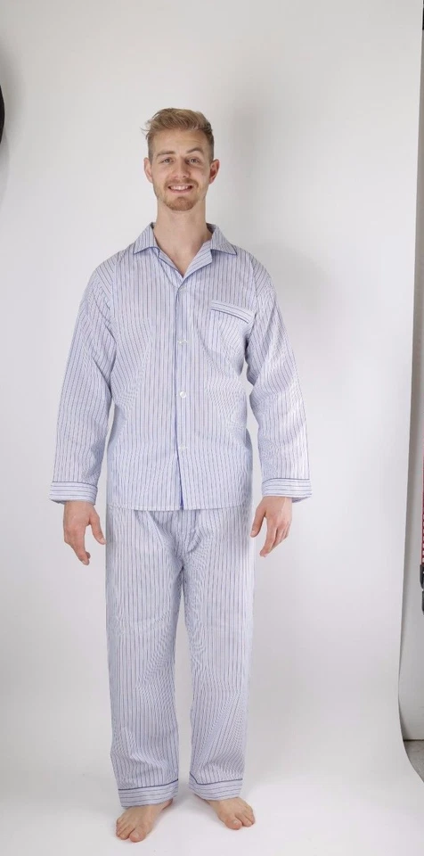 NUEVO Conjunto de pijama de hombre 2 piezas Comfort Zone manga larga/pierna larga multicolor talla S/4X Foto 3 de 4