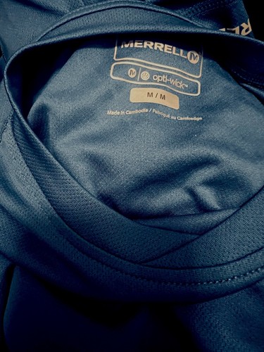 Camisa Merrell Para Hombre Talla Mediana Opti-Wick Manga Corta Capa Base Azul - Imagen 4 de 4