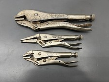 (O) VINTAGE PETERSEN DEWITT VISE GRIP 3PC PLIERS SET 10R 6LN 5WR - MADE IN USA