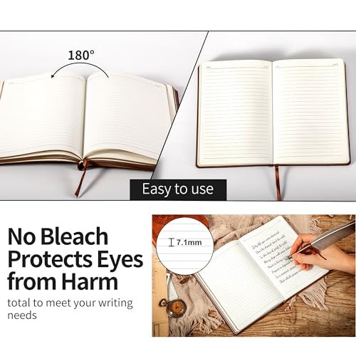 Lined Journal for Men Soft Cover Notebook Leather Journals for Black Softcover - Bild 6 von 6