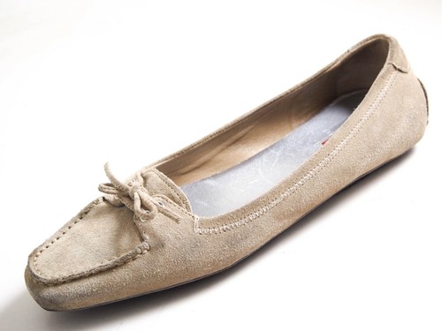 Prada Loafers Beige Suede Women Size EU 